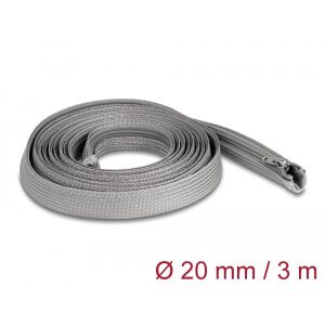Delock Befont karmantyú zipzáras szorítóval hőállóság egészen 3 m x 20 mm-es szürke 130342294 - Kábelharisnya