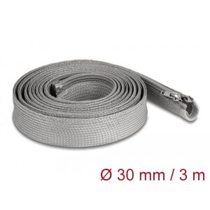 Delock Befont karmantyú zipzáras szorítóval hőállóság egészen 3 m x 30 mm-es szürke 130342295 - Kábelharisnya