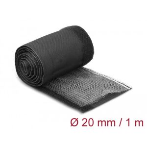 Delock Hőellenálló EMI Shielding fonott borítás tépőzáras rögzítővel, 1 m x 20 mm méretű, fekete 130342296 - Kábelharisnya