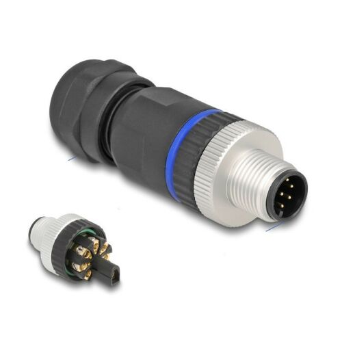 Delock M12 Csatlakozó A-kódolású, 8 tűs apa csavarozható kapcsolat 130342509