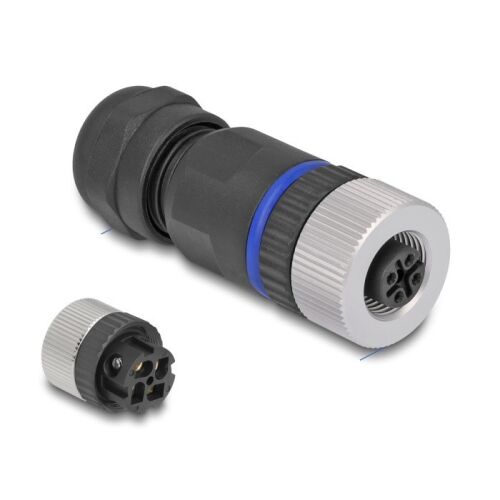 Delock M12 Csatlakozó A-kódolású, 4 tűs anya csavarozható kapcsolat 130342510