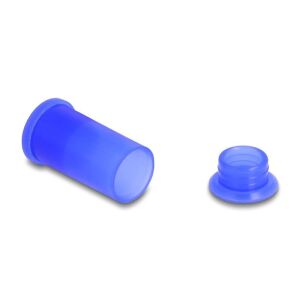 Delock DL4 portakaró apa és anya csatlakozókhoz, szilikon, 2-részes, kék 10 db.-os szett