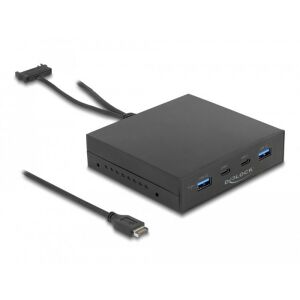 Delock 3,5 hüvelykes USB 3.2 Gen 2 előlap 2 x USB Type-C + 2 x USB Type-A 130342572 - USB bővítő