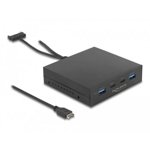 Delock 3,5 hüvelykes USB 3.2 Gen 2 előlap 2 x USB Type-C + 2 x USB Type-A 130342572