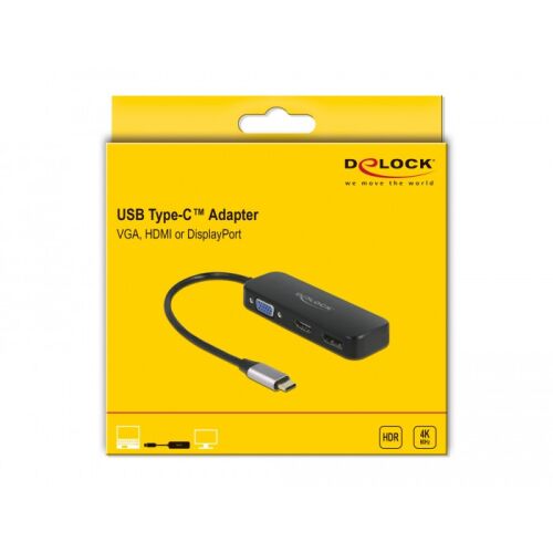 Delock USB Type-C adapter VGA / HDMI / DisplayPort 4K 60 Hz-hez