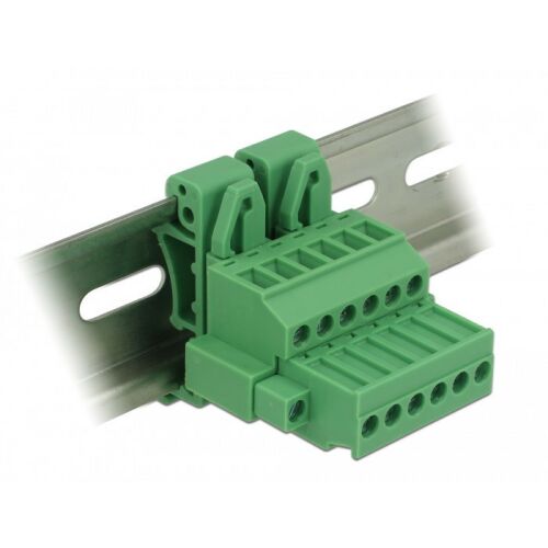 Delock Sorkapocs blokk készlet DIN sínhez 6 tűs csavarzárral