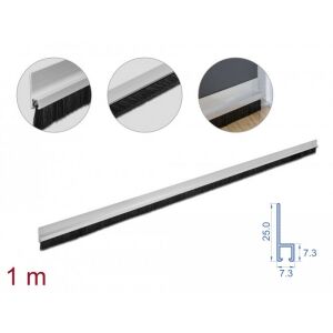 Delock 20 mm hosszú, egyenes kefeszalag 1 m hosszú alumínium foglalattal 130342732 - Tömítőszalag