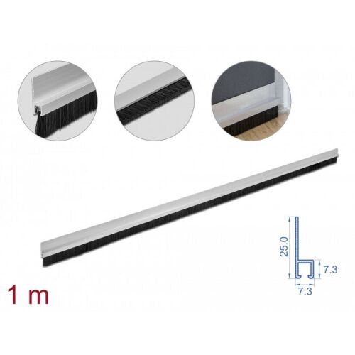 Delock 20 mm hosszú, egyenes kefeszalag 1 m hosszú alumínium foglalattal 130342732
