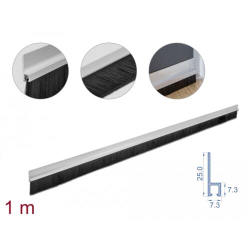 Delock 40 mm hosszú, egyenes kefeszalag 1 m hosszú alumínium foglalattal 130342734