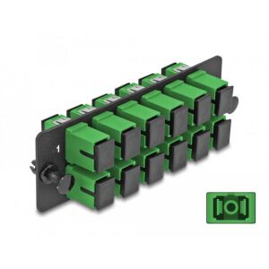 Delock Üvegszálas Adapter Panel SC Simplex APC 12 Port zöld 130342813 - Patch panel