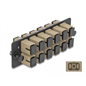 Delock Üvegszálas Adapter Panel SC Simplex OM1 / OM2 12 Port bézs 130342814 - Patch panel