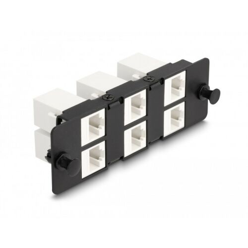 Delock Keystone adapter panel 6 porttal, fekete - Keystone modul