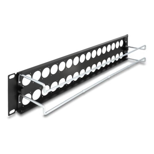 Delock 19 hüvelykes patch panel feszültség mentesítéssel, 32 porttal, 2U, fekete - Patch panel