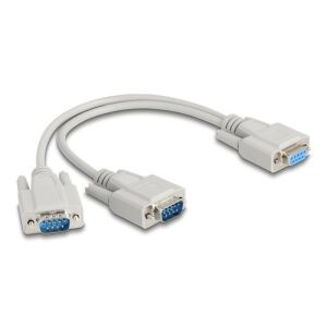 DELOCK Adapter Y kabel D Sub BU/2x ST ze śrubami 30 cm 130342923 - Kabel Sorosa
