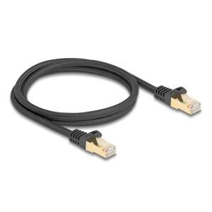 Delock RJ45 cablu de rețea cu manta împletită Cat.6A S/FTP de la mascul la mascul 1 m negru 130343042 - Cabluri FTP