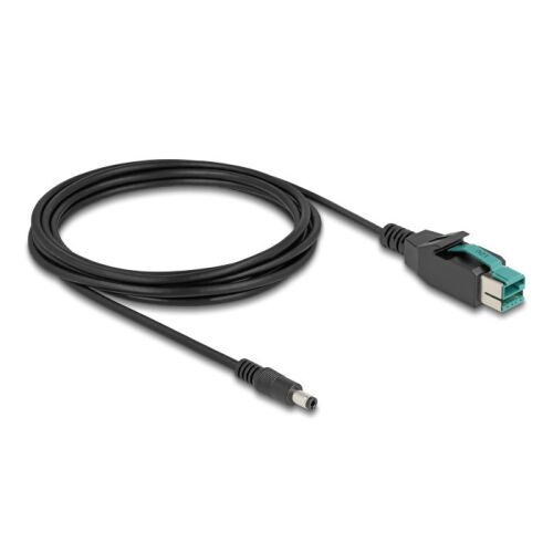 Delock PoweredUSB kábel 12V PoweredUSB dugóval és DC 5,5 x 2,5 mm-es csatlakozóval, 3m hosszú - Delock