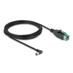Delock PoweredUSB kábel apa 12 V - DC 5,5 x 2,5 mm apa ívelt 3 m 130343217 - DC kábel