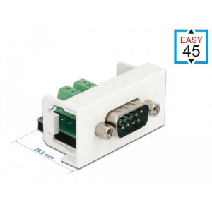 Delock Easy 45 Module D-Sub 9 tűs apa 10 tűs sorkapocs 22,5 x 45 mm 130343339 - Keystone modul kiegészítő