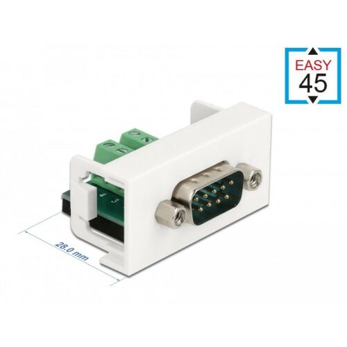 Delock Easy 45 Module D-Sub 9 tűs apa 10 tűs sorkapocs 22,5 x 45 mm 130343339