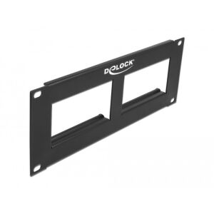 Delock Easy 45 10 patch panel kivágás 2 x 90,5 x 45,2 mm, 2U, fekete 130343342 - Patch panel