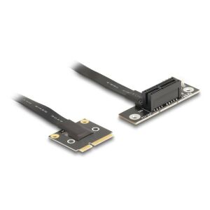 Delock adapter Mini PCIe apa PCIe 3.0 x1 női PCIe 3.0 x1 90 -os szögben, 20 cm-es kábellel 130343359 - Mini PCI Express átalakító