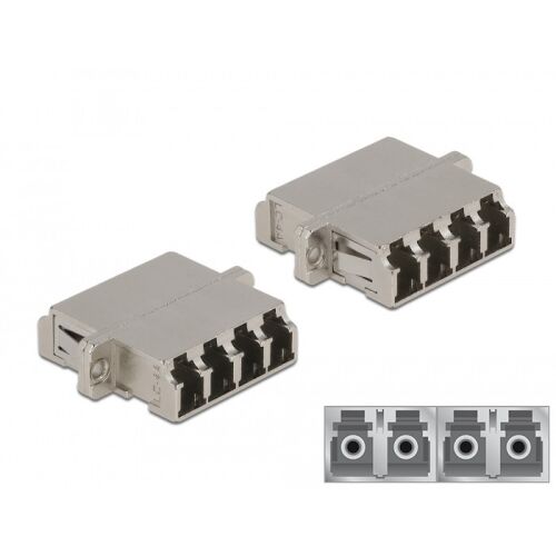 Delock LC optikai szálas csatlakozó Quad anya - LC Quad anya, egymódosú fém 130343483