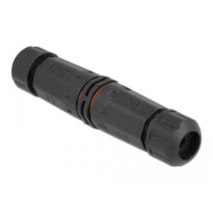 Delock Kültéri kábelkonnektor 2 tűs IP68 vízhatlan, becsavarható, a kábel átmérője 4,5 - 7,5 mm feke 130343484 - Ipari csatlakozó