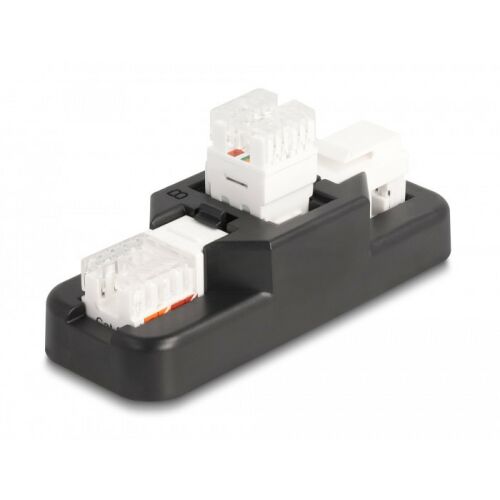 Delock Keystone LSA szett klipszes tartóval RJ45 / RJ11 Cat.6 fekete 130343536