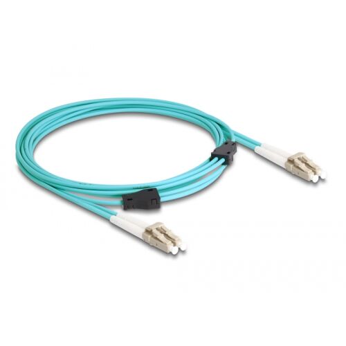 Delock Optikai kábel fém megerősítéssel LC Duplex - LC Duplex Multi-mód OM3 3 m 152332333 - Optikai kábel