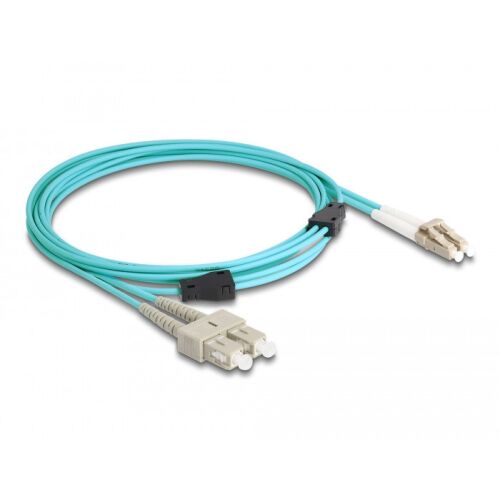 Delock LC Duplex - SC Duplex Multi-mód OM3 optikai kábel, 1 méter - Optikai kábel