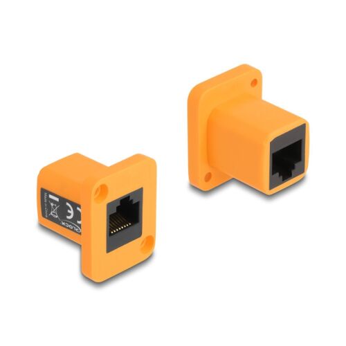 Delock RJ45 nőstény-nőstény modul, narancssárga, D-típus - Keystone modul