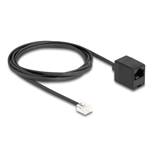 Delock RJ11 - RJ45 telefonkábel, fekete, 2 méter - Telefonkábel