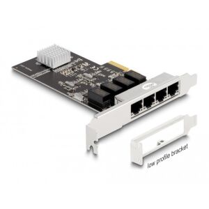 Delock PCI Express x4 kártya 4 x RJ45 Gigabit LAN RTL8111 130343869 - PCI hálózati kártya