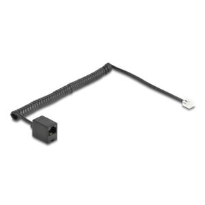 Delock Telefon csavart kábel RJ11 apa - RJ45 anya fekete színű 2 m
