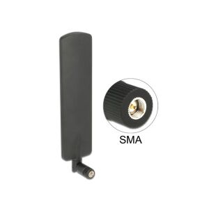 Delock LTE antenna SMA-dugó 2 dBi mindenirányú, dönthető csatlakozással (fekete színű)