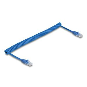 Delock RJ45 tekercses kábelcsatlakozó a dugóhoz Cat.6 UTP 0,6 m - 1,2 m kék
