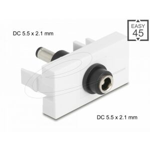 Delock Easy 45 modul DC 5,5 x 2,1 mm anya - DC 5,5 x 2,1 mm apa fehér 130344099 - Keystone modul kiegészítő