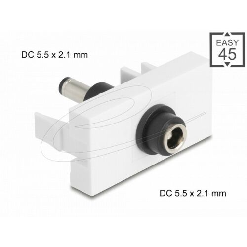 Delock Easy 45 modul DC 5,5 x 2,1 mm anya - DC 5,5 x 2,1 mm apa fehér 130344099