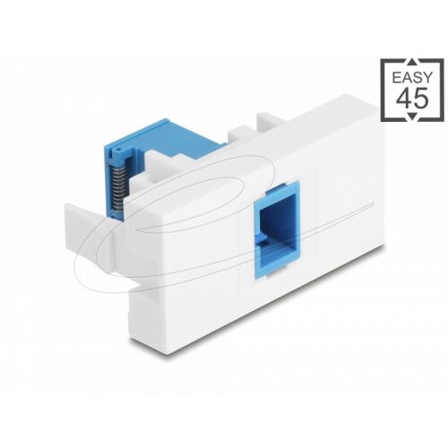Delock Easy 45 modul, SC Simplex anya csatlakozó, kék és fehér, optikai kábelhez - Keystone modul