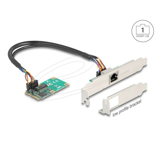 Delock Mini PCIe I/O PCIe teljes méretű 1 x RJ45 Gigabit LAN 130344127