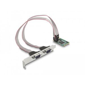 Delock Mini PCIe kártya teljes méret - 2 x Soros RS-232 D-Sub 9 tűs 130344130 - Mini PCI Express átalakító