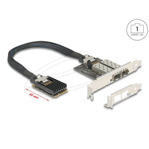 Delock Mini PCIe I/O PCIe teljes méretű 2 x SFP Gigabit LAN 130344134