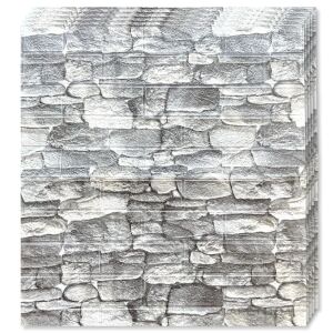 Panouri de perete 3D Tapetoo Home Decor, design piatră rotunjită gri deschis - Panele & Autocolante de perete