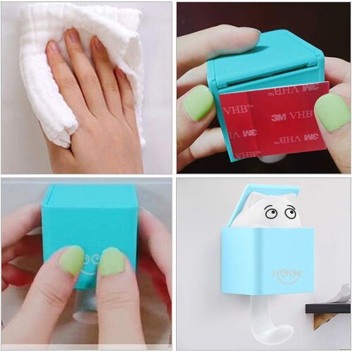 4 darabos Venga amigos öntapadós fali akasztó készlet, műanyag, többszínű, 12 x 5 x 5 cm 136162044