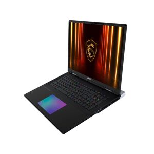 Widok pod kątem laptopa gamingowego MSI Titan 18 HX AI z żywym wyświetlaczem - Laptop