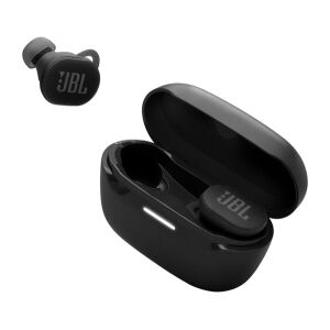 JBL Endurance Race 2 black wireless earbuds with open charging case - JBL Headphone