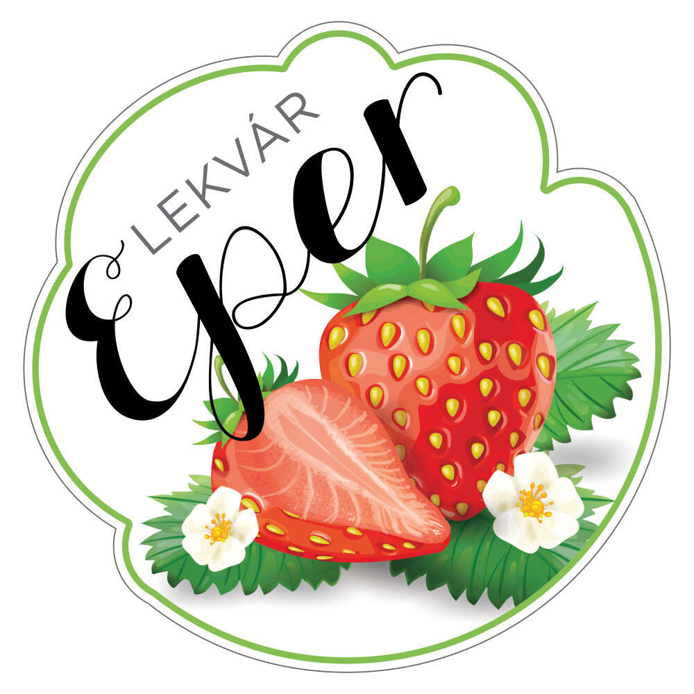 Formavágott lekvár cimke EPER öntapadós műanyag alapú 5 db/csomag