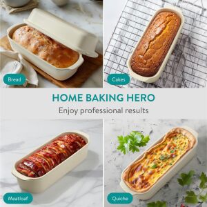 Tacka ceramiczna do pieczenia chleba Navaris, trwała glina, z pokrywką, 60645.01