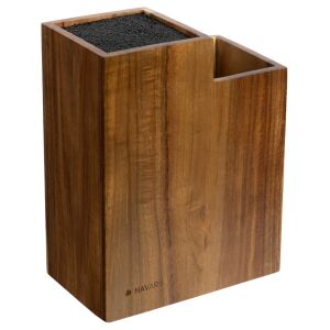 Navaris késtartó akácfából, evőeszköztartóval, NAV000012YH003C