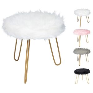Stołek ze sztucznego futra Home & Styling w wielu kolorach - Podnóżek, pufa